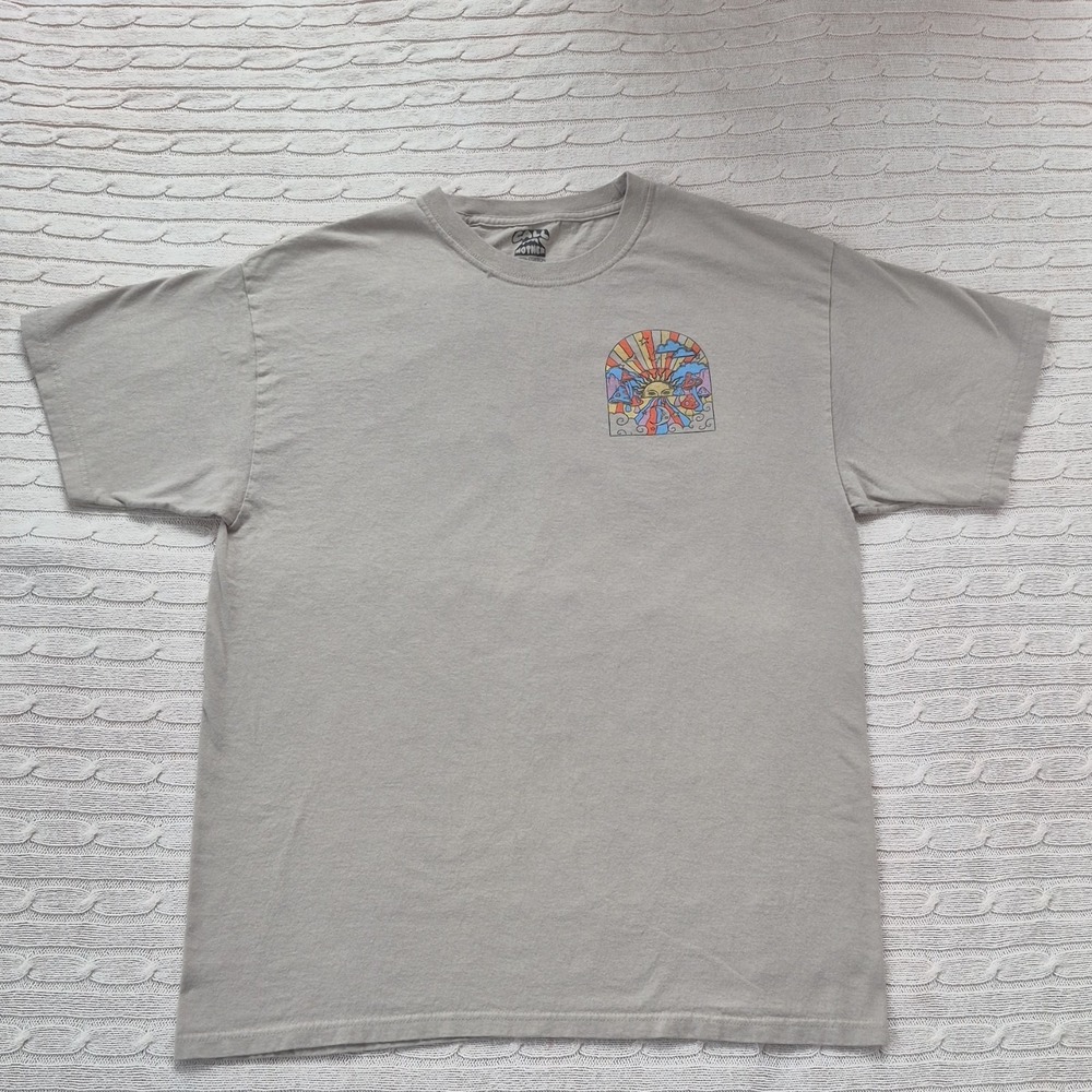 100% Cotton Natural Fabric Psychedelic T-Shirt Size L